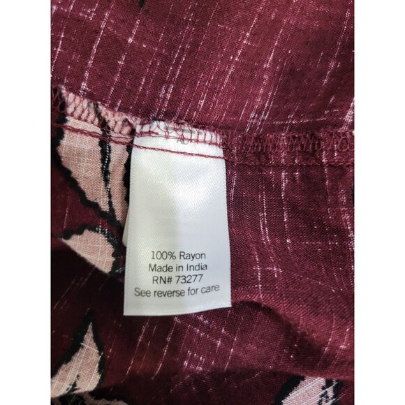 SONOMA Women SZ XL 3/4 Sleeve Button Front Maxi Dress Bishop Sleeve Pockets Boho - Picture 8 of 9